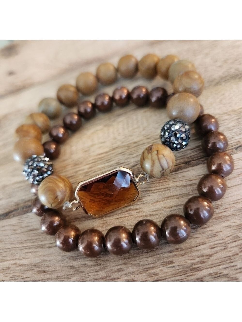 2 PEICE BEADED BRACELET SET